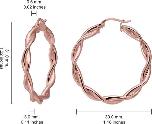Hoops & Loops Sterling Silver 3mm Twist Polished Small Hoop Earrings in Saudi Arabia