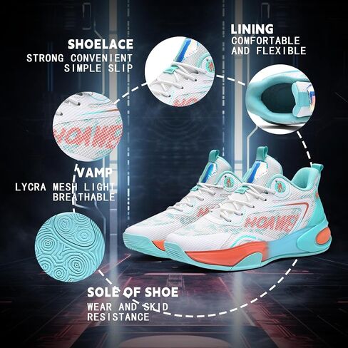 CJSPORX Men Basketball Shoes Non Slip Breathable Outdoor Fashion Sneakers in Saudi Arabia