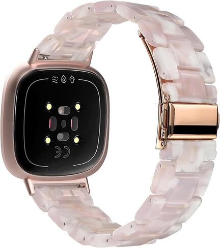 Awsmor Resin Band متوافق مع Fitbit Versa 4/Versa 3/Fitbit Sense 2/Sense Band Women ، حزام بديل للمعصم خفيفة الوزن للعكس 3/4/Sense 2 Smartwatch in Kuwait