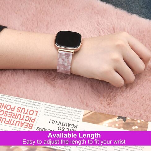 Awsmor Resin Band متوافق مع Fitbit Versa 4/Versa 3/Fitbit Sense 2/Sense Band Women ، حزام بديل للمعصم خفيفة الوزن للعكس 3/4/Sense 2 Smartwatch in Kuwait
