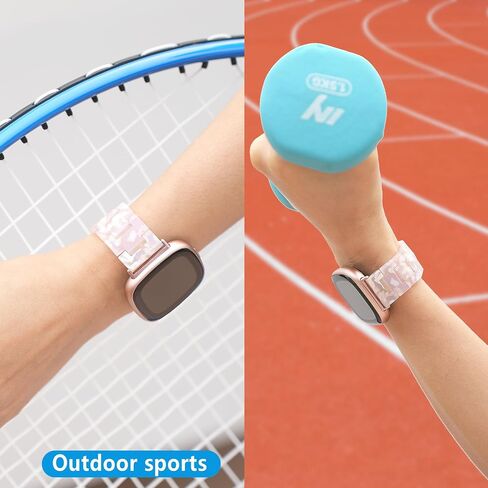 Awsmor Resin Band متوافق مع Fitbit Versa 4/Versa 3/Fitbit Sense 2/Sense Band Women ، حزام بديل للمعصم خفيفة الوزن للعكس 3/4/Sense 2 Smartwatch in Kuwait