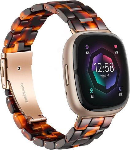 AWSMOR Resin Band Compatible with Fitbit Versa 4/Versa 3/Fitbit Sense 2/Sense Band Women, Lightweight Bracelet Wristband Replacement Strap for Versa 3/4/Sense 2 Smartwatch in Kuwait