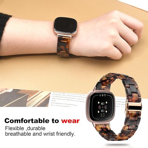 AWSMOR Resin Band Compatible with Fitbit Versa 4/Versa 3/Fitbit Sense 2/Sense Band Women, Lightweight Bracelet Wristband Replacement Strap for Versa 3/4/Sense 2 Smartwatch in Kuwait