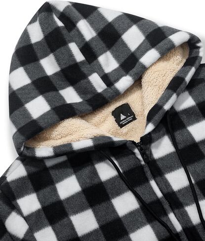 Mens Zip Up Hoodies Fleece Sherpa Lined Sweatshirt Winter Warm Jacket in Saudi Arabia