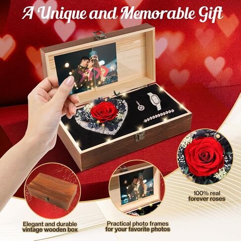 Birthday Gifts for Women - Preserved Roses with Watch Sets Romantic Women's Gifts for Women,Daughters, Sister, Girlfriend on Birthday, Anniversary, Thanksgiving, Christmas - Red in Saudi Arabia