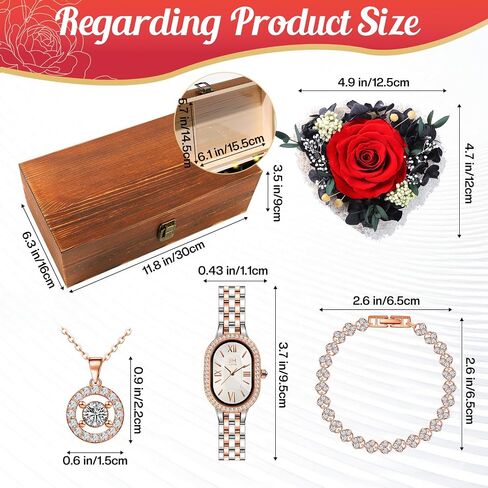 Birthday Gifts for Women - Preserved Roses with Watch Sets Romantic Women's Gifts for Women,Daughters, Sister, Girlfriend on Birthday, Anniversary, Thanksgiving, Christmas - Red in Saudi Arabia