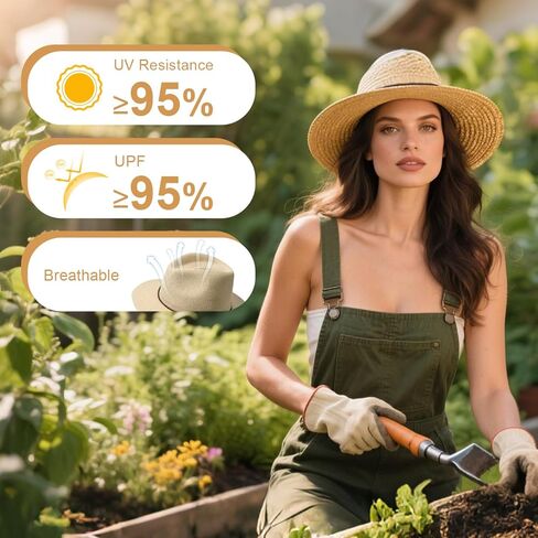 القبعات الصيفية قش شمس للنساء واسعة الحافة UV UPF 80+ بنما فيدورا بيتش قبعة مع الرياح حبل in Kuwait
