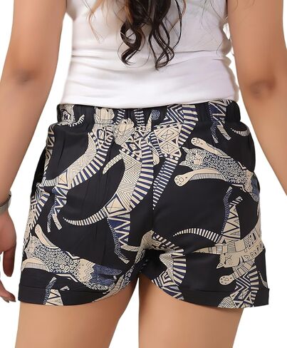 Womens Casual Shorts Drawstring Elastic High Waist Fashionable and Comfortable Summer Beach Shorts with Pockets (S-XL) in Kuwait