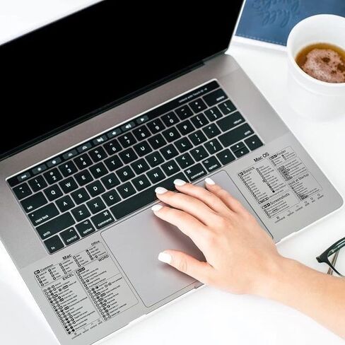 ملصق اختصارات Mac - ملصق اختصارات نظام التشغيل Mac (M1+Intel) + Word/Excel، ملصقات اختصارات لوحة مفاتيح الكمبيوتر المحمول لجهاز MacBook، متوافق مع MacBook Air/Pro مقاس 13-16 بوصة in Saudi Arabia
