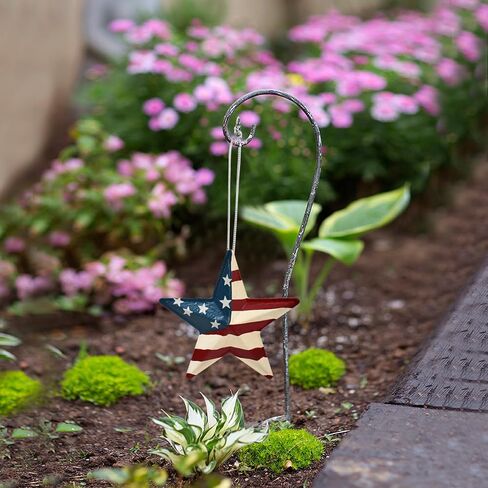 4th of July Metal Star Ornament for Tree American Flag Barn Hanging Ornament Patriotic Decorations for Memorial Day Veterans Labor Day Party Supplies in Saudi Arabia