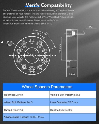ECCPP 2X 1.5 inch 5 Lug 5x114.3 hubcentric Wheel Spacer 5x4.5 to 5x4.5 fits for Ford Mustang for Mark 7 for B2500 with 1/2" x20 Studs in Saudi Arabia