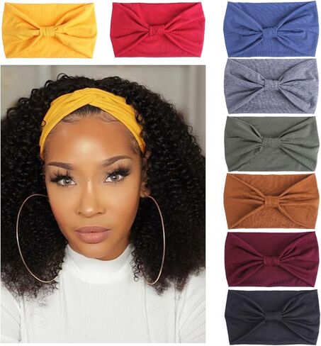 Kachanaa 8 Pack Wide Non -Slip Boho Women's Head - Head Class African Torther مثالية لليوغا ، والتمرينات ، والتشغيل - التصميم غير القابل للنساء للنساء in Kuwait