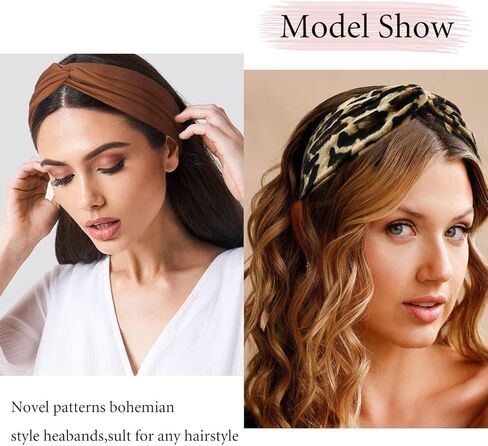 Kachanaa 8 Pack Wide Non -Slip Boho Women's Head - Head Class African Torther مثالية لليوغا ، والتمرينات ، والتشغيل - التصميم غير القابل للنساء للنساء in Kuwait