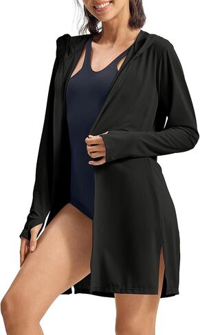 RDRUKO WOMAN'S SWIMSITS تغطية UPF 50+ حماية من أشعة الشمس سترة طويلة الوزن خفيفة الوزن SPF Hoodie التغطية الشاطئية للنساء in Kuwait