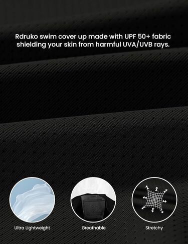 RDRUKO WOMAN'S SWIMSITS تغطية UPF 50+ حماية من أشعة الشمس سترة طويلة الوزن خفيفة الوزن SPF Hoodie التغطية الشاطئية للنساء in Kuwait