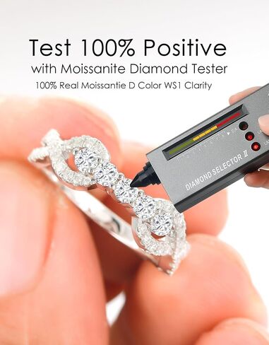 Moissanite Wedding Bands Engagement Ring for Women S925 Sterling Silver Plated With 18K White Gold D Color VVS1 Round Cut Half Eternity Ring in Saudi Arabia