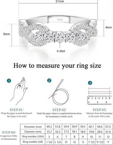 Moissanite Wedding Bands Engagement Ring for Women S925 Sterling Silver Plated With 18K White Gold D Color VVS1 Round Cut Half Eternity Ring in Saudi Arabia
