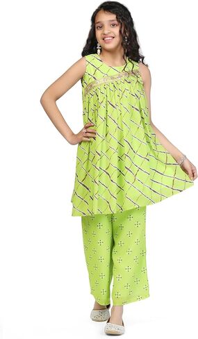 Girl's Georgette Printed Kurta Set|Sharara set for girls|Palazzo set for girls|Sharra set in Saudi Arabia