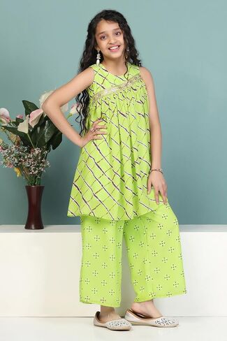Girl's Georgette Printed Kurta Set|Sharara set for girls|Palazzo set for girls|Sharra set in Saudi Arabia