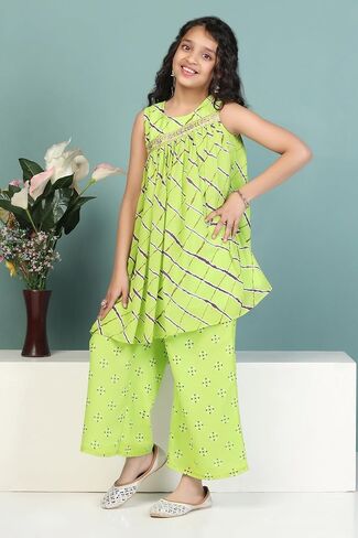 Girl's Georgette Printed Kurta Set|Sharara set for girls|Palazzo set for girls|Sharra set in Saudi Arabia