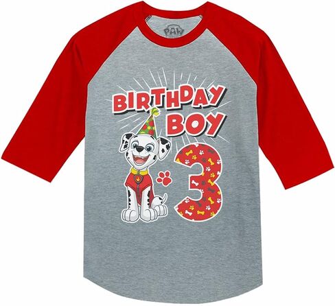 Tstars Paw Patrol Construction Pup Rubble Digging Being 3 3rd Birthday 3/4 Sleeve Baseball Jersey Toddler Kids T-Shirt in Saudi Arabia
