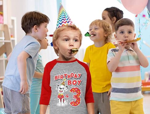 Tstars Paw Patrol Construction Pup Rubble Digging Being 3 3rd Birthday 3/4 Sleeve Baseball Jersey Toddler Kids T-Shirt in Saudi Arabia
