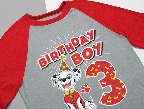 Tstars Paw Patrol Construction Pup Rubble Digging Being 3 3rd Birthday 3/4 Sleeve Baseball Jersey Toddler Kids T-Shirt in Saudi Arabia