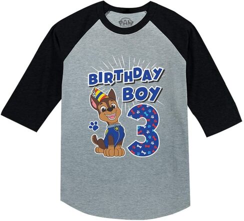 Tstars Paw Patrol Construction Pup Rubble Digging Being 3 3rd Birthday 3/4 Sleeve Baseball Jersey Toddler Kids T-Shirt in Saudi Arabia