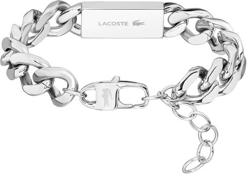 مجموعة Lacoste Backhand - سوار سلسلة للرجال - المجوهرات الفولاذ المقاوم للصدأ - شريط قابل للتعديل - التصميم الحديث ، ملحق الموضة - هدية له in Saudi Arabia