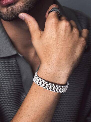Bandmax الفولاذ المقاوم للصدأ الساقية حزام سلسلة الأساور سلسلة 10 مم/15mm مقاومة للماء أنيقة مكتنزة ووتش ووتش سلسلة معصم هدية للرجال ، مخصصة متاحة in Kuwait