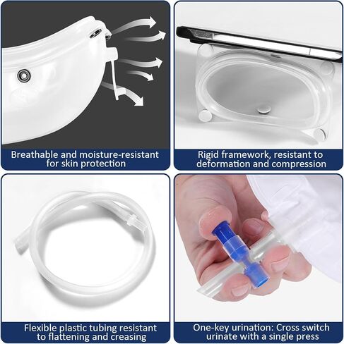Wearable Urine Bag Male Urinal Bag Incontinence Pants for Men, Reusable Portable Male Collection Bags Urinal System with Collection Bag Portable Leak Proof Leg Pee for Elder (XL) in Kuwait