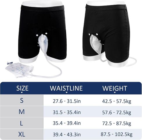 Wearable Urine Bag Male Urinal Bag Incontinence Pants for Men, Reusable Portable Male Collection Bags Urinal System with Collection Bag Portable Leak Proof Leg Pee for Elder (XL) in Kuwait