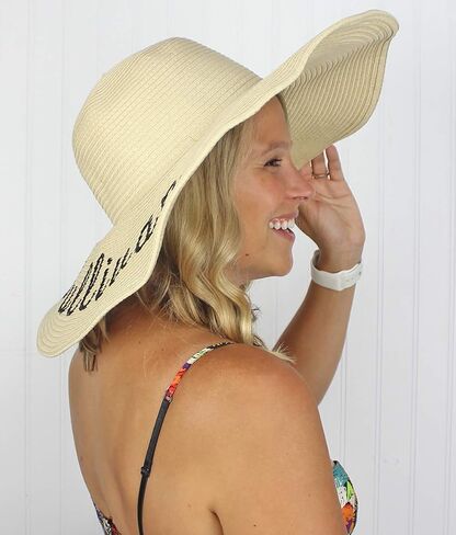 Bride Sun Hat/Bride Floppy Hat, Womens Embroidered Straw Sun Hat, Bachelorette Beach Gift in Saudi Arabia
