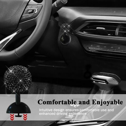Car Push to Start Button Rocker, Engine Start Stop Button Cover, Decorative One-Button Start Rhinestone Ball-bar Rocker Joystick, Car Accessories Start Button Lever for Most Vehicles (Black) in Saudi Arabia