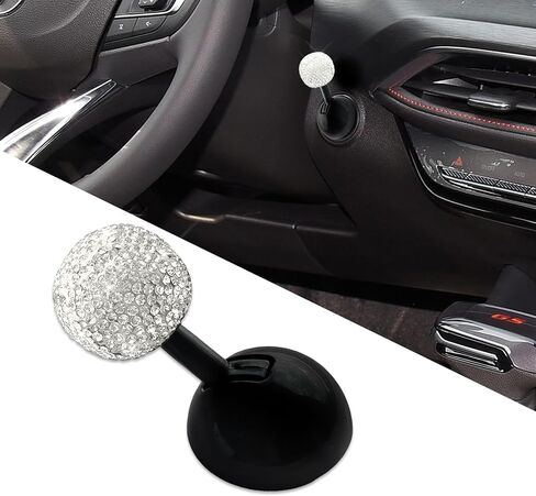Car Push to Start Button Rocker, Engine Start Stop Button Cover, Decorative One-Button Start Rhinestone Ball-bar Rocker Joystick, Car Accessories Start Button Lever for Most Vehicles (Black) in Saudi Arabia