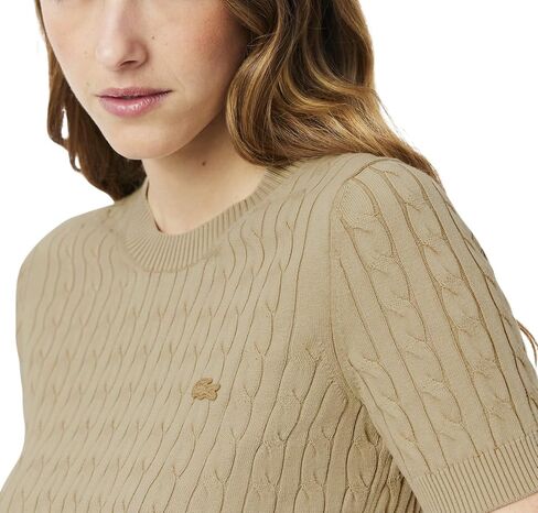 Lacoste Women's Washed Effect Cable Knit Sweater in Saudi Arabia