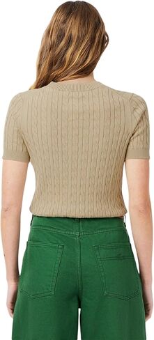 Lacoste Women's Washed Effect Cable Knit Sweater in Saudi Arabia
