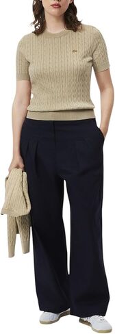 Lacoste Women's Washed Effect Cable Knit Sweater in Saudi Arabia