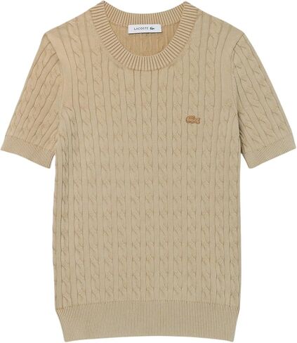 Lacoste Women's Washed Effect Cable Knit Sweater in Saudi Arabia