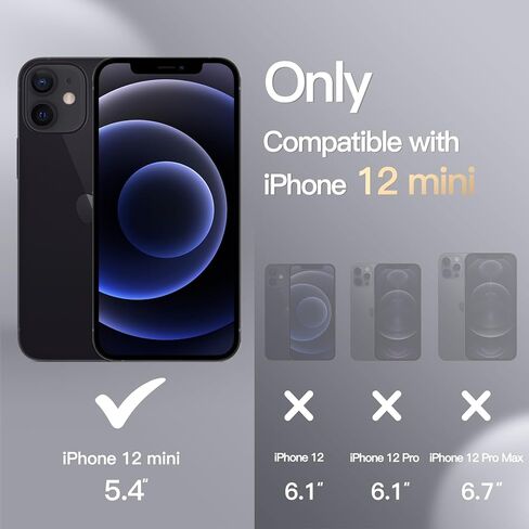 JETech Silicone Case for iPhone 12 Mini 5.4-Inch, Silky-Soft Touch Full-Body Protective Phone Case, Shockproof Cover with Microfiber Lining (Black) in Kuwait