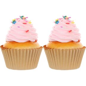 6 PC Magnetic Cute Pink Sprinkle Cupcakes, Artificial Birthday Cupcake for Display, Realistic Fake Food Faux Cake Décor, Fake Desserts Pastries for Decoration, Artificial Food Fridge Magnet Decoration