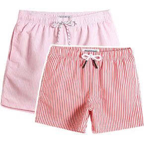 maamgic Parent-Child Quick-Drying Swim Trunks with Mesh Liner, Size L for Men & Size 4T for Boys