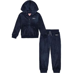 مجموعة Juicy Couture Girls 2pc zip up up segrosced velor jog