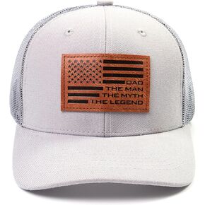 Dad The Man The Myth The Legend Flag Hat, Fathers Day Birthday Gifts for Dad Papa from Daughter Son Black Cap