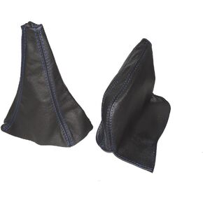 ل Toyota supra MK3 1986-93 Shift & E Brake Boot Leather Blue Stitching