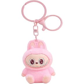 Key Chain Flocking Cartoon Monsters，Cute Kawaii Monster Key Chain Bag Charm Gift For Women