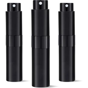 3Pcs 8ml Cologne Travel Bottle, Perfume Atomizer, Refillable Perfume Sprayer, Twist Up Perfume Bottle, Mini Perfume Dispenser（Black）