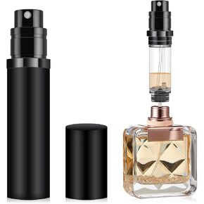5ML Perfume Travel Refillable Dispenser, Mini Portable Cologne Sprayer, Empty Cologne Travel Spray Bottle(Matte Black)