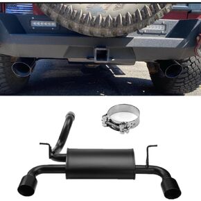 Wensdy العادم Muffler System Kit Cat-Back Back Dual Dual Catback متوافق مع 2007-2018 Jeep Wrangler JK 2/4 Door