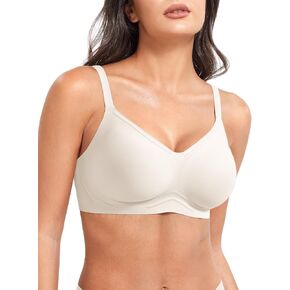 YEOREO Women Push Up No Underwire Bra Full Coverage V Neck Basic Bralette Seamless Everyday Bra